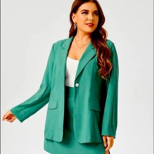 Shein - mint green two piece blazer and skirt